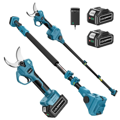 Cordless Pole Pruner With 21V Battery, Electric Pruning Shears For Trees, 14.7 Ft Reach, 2.4 Inch Cutting Diameter, Brushless Motor