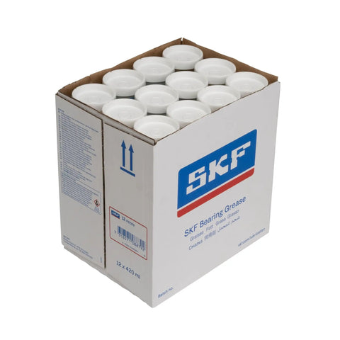 Box of SKF bearing grease tubs, part of Beefed Up Heavy Duty Bearing Grease LGHB 2 To 0.4 For Extreme Load And High Temperature series