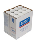Box of SKF 420ml cartridges, Beefed Up Extremely High Viscosity Grease With Solid Lubricants for heavy load, slow rotation bearings.