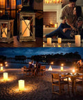Set Of 6 Flameless LED Candles With Realistic Flicker, Battery Powered 6 Inch Tall, outdoor use at beachside and patio