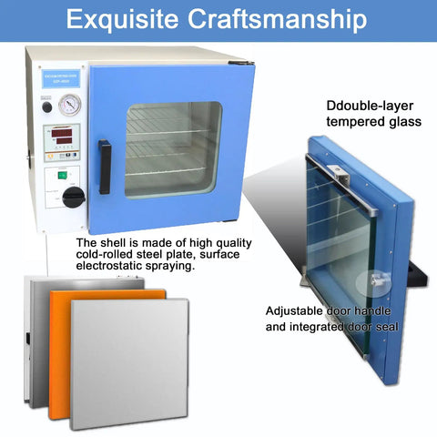 0.9 Cu Ft Vacuum Drying Oven With Digital Temperature Control For Lab Use, Drying And Heating Under Vacuum, 110V 1kW, PID