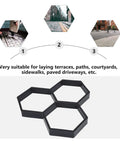 Hexagon Concrete Molds For DIY Garden Walkways Reusable Paver Molds For Concrete Stepping Stone Pavement Kits Easy Pour Molds