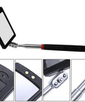 Pro Grade Telescoping Inspection Mirror With Dual LED Lights, 34 Inch Extendable Reach And 360 Degree Swivel, close-up details