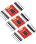 TB6612FNG Dual DC Motor Driver Module For Two Motors with pin headers, red circuit board, electronics component.