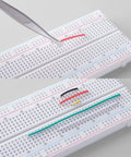 All In One Breadboard Kit With 400 And 830 Breadboards, 140 Jumper Wires, 65 Flexible Jumpers, And A Tweezer, Packed In Sturdy Box close-up