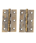 Bronze 2 Pack Furniture Cabinet Drawer Door Butt Hinges, Antique Decorative Hinges for Jewelry Boxes and Wooden Boxes, 50x28mm