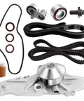 Honda Complete Timing Belt Kit With Water Pump For 2003 To 2018 Accord Odyssey Pilot Crosstour Ridgeline ZDX MDX TL TSX RDX RL And Saturn Vue 3.0L 3.2L 3.5L 3.7L V6 Includes Water Pump Gasket Tensioner Idlers Seals image showing kit components