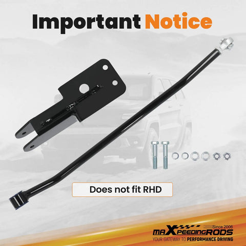 Adjustable Front Track Bar For Jeep Cherokee XJ 1984 To 2001 Center Axle After Lift Kit 4 To 6.5 Inch Easy To Adjust Length 790 To 830 Mm With Relocation Bracket Keeps Your Rig Aligned On Trails And Daily Driving, black steel bracket and bolts