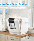 No Sweat Countertop Dishwasher Featuring A 1.59 Gal Built In Water Tank And Five Plus Two Smart Wash Cycles with auto door open drying.