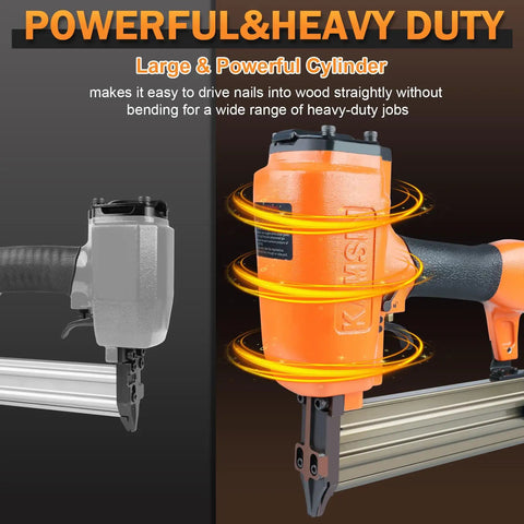 Pro Spec 16 Gauge Pneumatic Finish Nailer Drives Three Quarter To 2 Inch Straight Nails packing heavy steel mag with ergonomic grip.