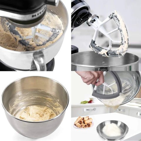 Game-Changing Flex Edge Beater for Tilt-Head Stand Mixers With Silicone Edge And Die-Cast Aluminum Body Fits 4.5-5 Quart Bowls Easy Scrape Paddle