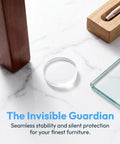 16 Pack Non Adhesive Glass Tabletop Gripper Dots 25x3mm Transparent Rubber Suction Cushions on marble surface