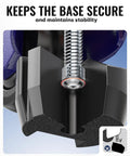 Close-up view of Heavy Duty Leveling Casters Set Of 4 With Retractable Wheels And Ratchet Handle One Half Inch And M12 Stem Sizes Total Capacity 660 Lbs Adjustable Height showing base securing mechanism.