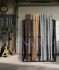 Heavy Duty Vertical Bar Rack Ready To Handle 1500 Lb Wall Mount Storage For Long Parts And Tool Boxes Welded Steel Frame Built Tough For Shop Life holding lumber and pipes.