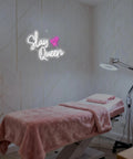 Treat Yo Self Neon Sign White Led Neon Lights Usb Powered Bright Bedroom Decor Light Up Letters For Home Office Dorm Room Living Room Parties And Gifts Easy Plug In Fun Romantic Ambience.