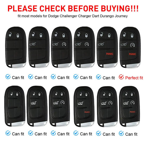 Dodge Key Fob Cover 5 Button Case for Charger Challenger Dart Durango Journey Shield Protective Shell Fit Guide