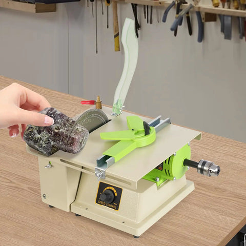 Hand operating Beast Of A Rock Polishing Buffer Machine For Gem And Jewelry, 1380W 110V Lathe Table Saw Polisher And Cutting Tool