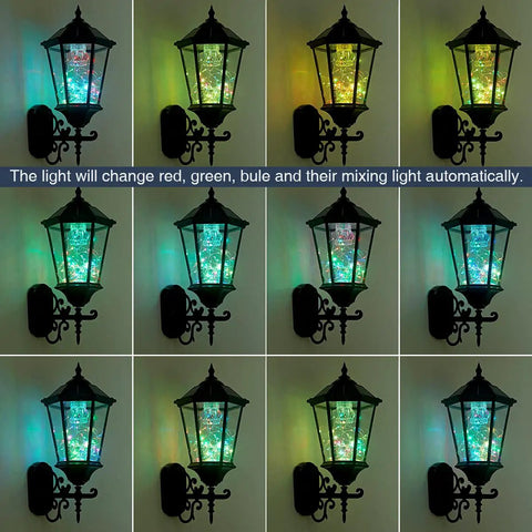 Large 21 Inch Solar Wall Lantern Outdoor Light Dimmable Dusk To Dawn Waterproof Aluminum Housing Glass Fixture Two Pack