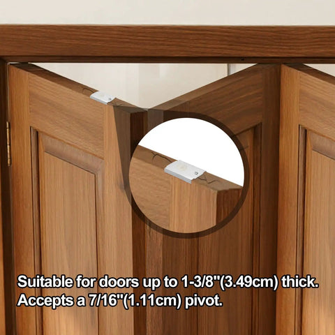Six Pack Bifold Door Repair Brackets With Washers And Screws Heavy Duty Metal Hardware Kit For One And Three Eighths Inch Folding Pocket Closet Panels In Silver