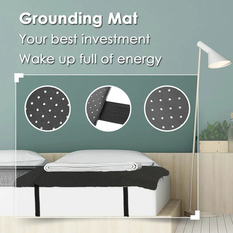 Grounding Mat For Better Sleep And Stress Relief With Breathable Sheets And Cord 27 By 71 Inch Half Size Pad on bed setup