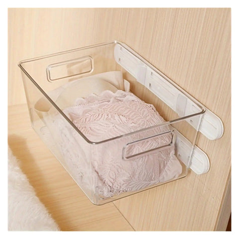 Quiet Drawer Slides With Punch Free Track System And Side Mount Rails Easy No Drill Installation on wooden cabinet wall