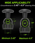 Diagram showing Tool Free Steering Wheel Knob Spinner With Metal Bearing No Tools Needed Quick Install Fits 3.45 To 4.9 Inch Steering Wheels