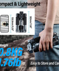 Person holding Compact Mini Desktop Tripod For DSLR, Mirrorless Camera, Phone And Action Cam With 360 Degree Ball Head.