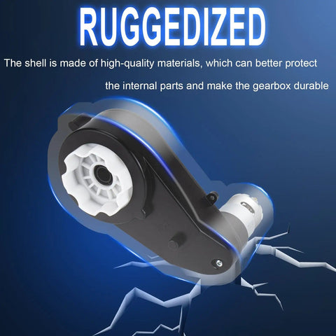 24V Power Wheels Upgrade Motor With 50000RPM RS555 Gearbox High Speed Steel Gears ruggedized shell with steel gears.
