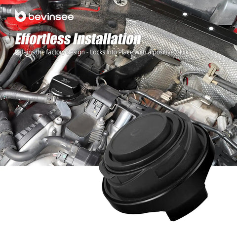 Engine Oil Fill Cap 06K103485C Aluminum Black For VW Audi EA888 Gen 3 Mk7 GTI A3 A4 A5 A6 TT Beetle Passat Tiguan Replacement installed in engine
