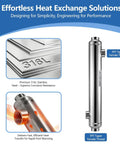Built Like A Tank Shell And Tube Heat Exchanger 3600 KBtu Rock Solid Stainless Steel 316L with FPT ports for efficient heating.