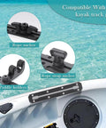 Low Profile Kayak Gear Track Set 10.4 Inch With Reinforced Marine Nylon And Free Screws For Simple Rod Holder Mounts, Durable T Track Rails For Fishing Gear And Accessories For All Kayak Setups on kayak with rope anchor and paddle holders