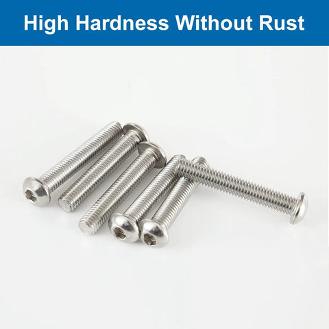 M3 Button Head Socket Cap Screws Kit 75Pcs 304 Stainless Steel Fully Threaded Hex Drive Bright Finish Assortment