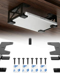 Heavy Duty Under Desk Laptop Mount To Free Up Precious Workspace And Keep Your Macbook Mini Pc Or Gaming Console Tucked Away Securely With Zero Stress Assembly For A Slick Home Office Flex, showcasing steel bracket and laptop.