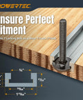 Top Shelf 48 Inch Miter T Track With Matching T Bar Snugs Into Table Saw showing Miter T locking bolt and dimensions for woodworking