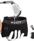 Portable Golf Club And Ball Cleaner Bag With Waterproof Liner Mess Free On The Go Ball Washer Pouch For Golf Bags in use