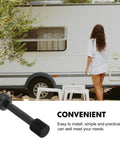 Hydraulic Punch Kit With Locking Rod Cap for Electrical Conduit Holes shown in front of camper