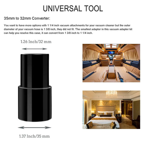 Must Have One And A Quarter Inch Vacuum Attachments And Brushes Kit For Vacuum Accessories Adapter 35mm to 32mm