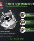 Rear Wheel Hub Bearing Assembly 512518 For Subaru Crosstrek Forester Impreza 2012-2018 With ABS Magnetic Ring, 3-step install guide