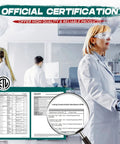 Official certification image showing ETL listed documents for product quality assurance in a lab setting.