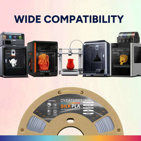 Silk Dual Color PLA Filament 1.75mm Bi Color Glossy Shiny Finish Spool 1kg 2.2Lb for 3D printing compatibility showcase