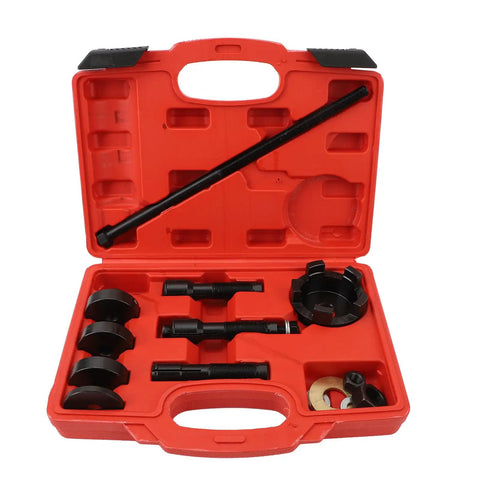Premium Heavy Duty 14 Piece Wheel Bearing Puller And Remover Tool Set Installation Kit For Motorcycle Bikes With Case For 0.75 Inch 1 Inch And 25mm Bearings, red case open with black metal pullers
