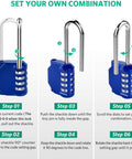 Instructions to set combination for Five Inch Ultra Long Shackle Combination Padlock In Silver With A 3.2 Inch Shackle