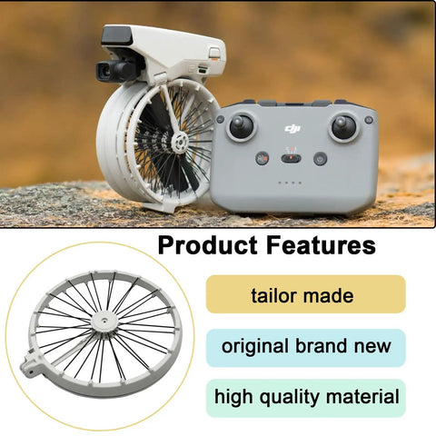 Foldable drone with controller, showcasing Left Rear Arm Shell Replacement For DJI Flip Drone Body Fuselage Guard Protective Cover Repair Part Gray Easy Install To Fix Bent Or Cracked Arm And Extend Flight Life features.