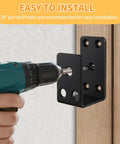 Installing Heavy Duty Door Security Bar Brackets Four Pack Open U Bar Holders Fits 2x4 Lumber with drill on door frame
