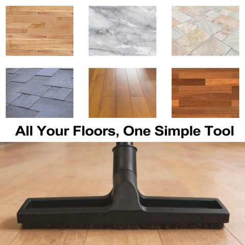 32mm 1 1/4 Inch Vacuum Attachment For Hardwood Floors with natural horsehair bristles on multi-surface floors