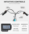 Electric Tricycle For Adults 26 Inch Trike With 250W Peak 500W Motor 468Wh Removable Battery 31 Mile Range Three Modes 3 Wheel Electric Trike For Seniors Teal Color Easy Ride For Daily Commute handlebar controls and LCD display
