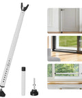 2 In 1 Sliding Door Security Bar Fits 16.5 To 48 Inches, Portable Door Jammer For Home Or Hotel Rooms, white, no-drill setup
