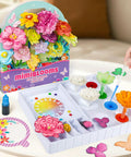 Paper Flowers Science Kit For Kids Ages 6 To 11 With Petals, Stems, Dye Tablets, Droppers, And Easy Instructions For Color Mixing And Capillary Action Learn Hands On STEM Fun displayed with flower tray and droppers