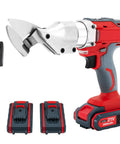 Sick And Sleek 21V Cordless Electric Metal Shears For Heavy Duty Tin Snips with chrome vanadium blade and dual batteries.