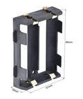 Slick 26650 Battery Case Holder Set With Easy Pin Connectors For 3.7V Lithium Cells, dimensions 86x61x19mm, modular plastic design.